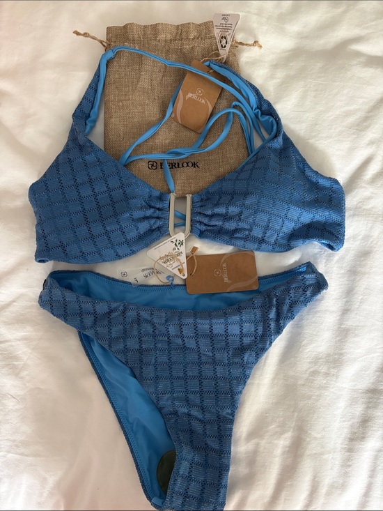 Berlook Other - Berlook Blue Textured Crochet Bikini Set - Women's Two-Piece Swimwear
